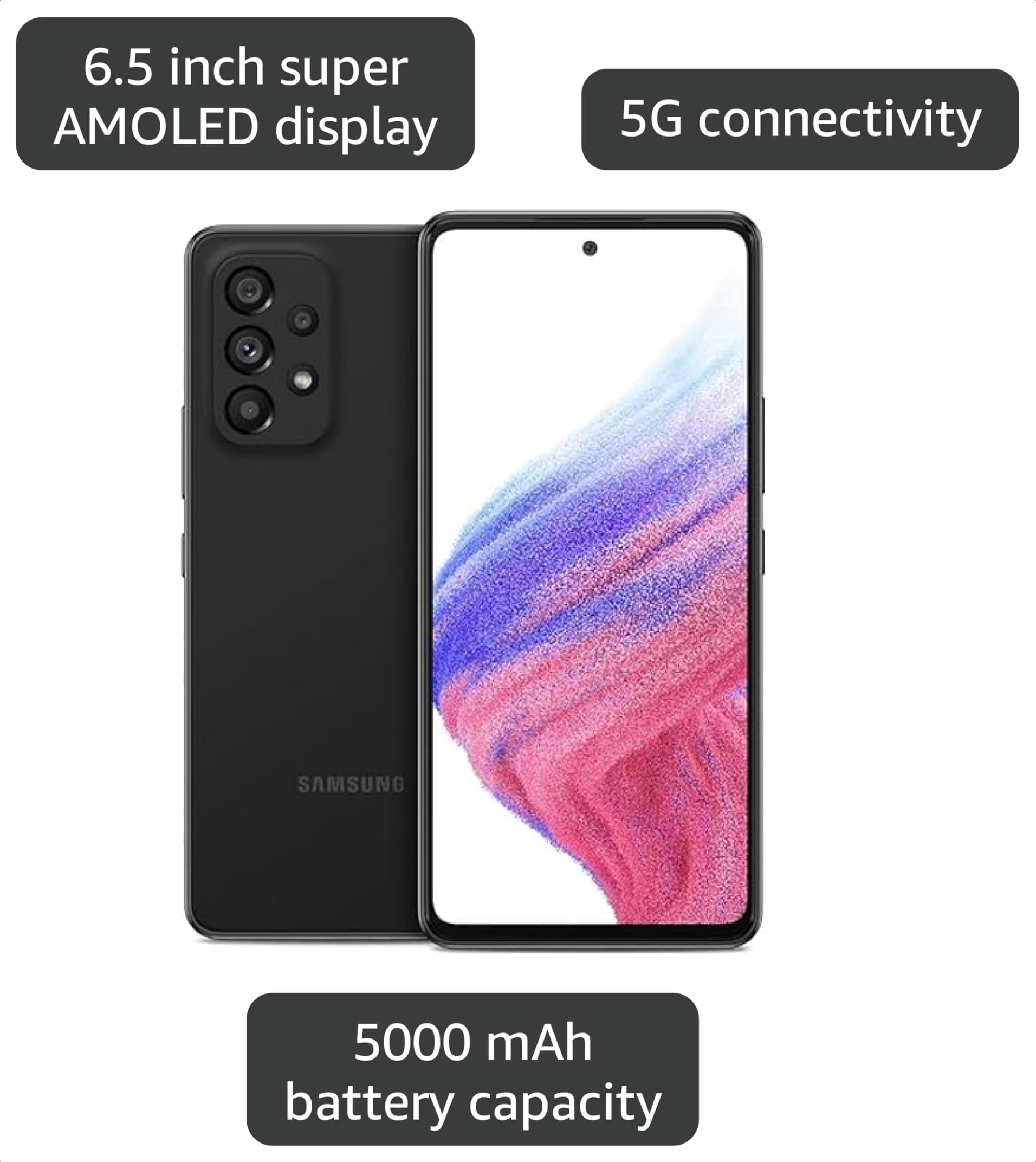 Amazon.com: Samsung Galaxy A53, 128GB, Black - Locked to T-Mobile